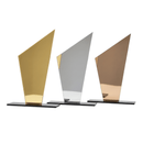 Kit 3 Troféus - Dourado, Prata E Bronze 10x18cm c/base Preta