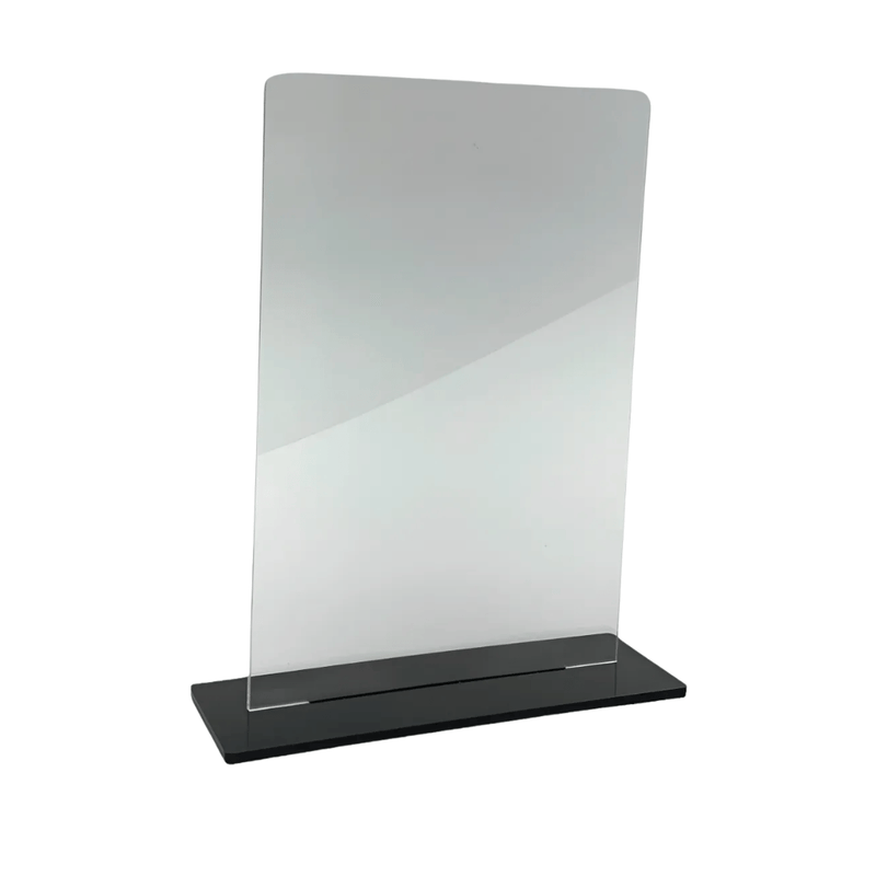 Kit 10 Troféus Acrílico Cristal 2mm Retangular 10x15cm Base Preta