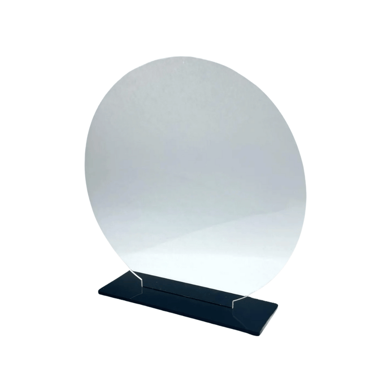 Kit 10 Troféus Redondos Acrílico Cristal 15,5cm com Base Preta