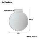Kit 50 Unidades Medalha Personalizável Acrílico Cristal 5cm c/ Fita Azul