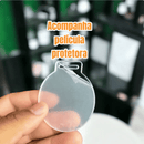 Kit 50 Unidades Medalha Personalizável Acrílico Cristal 5cm c/ Fita Azul