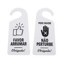 Placa Aviso 2 Em 1 Porta Hotel Pousada Não Perturbe Arrumar