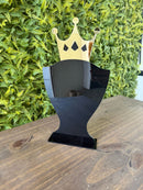 Troféu Campeão Coroa Premium Preto E Dourado 15x28