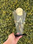 Troféu Estrela Do Ano Premium Transparente E Dourado 13x25
