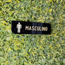 Kit 2 Placas Wc Acrílico Preto C/ Dourado Masculino Feminino