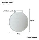 50 Medalhas Redondas 7cm Acrílico Cristal 2mm C/ Fita Azul