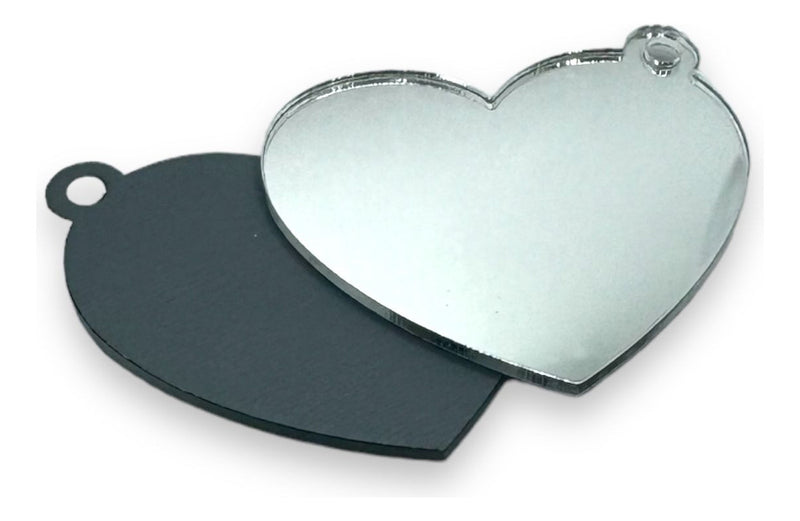 Chaveiros Coração Espelhado Para Personalizar 50 Peças