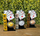 Kit 3 Troféu Poker Acrílico 13x24cm 1º, 2º E 3º Lugar
