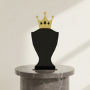 Troféu Campeão Coroa Premium Preto E Dourado 15x28