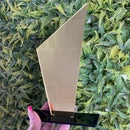 Kit 3 Troféu Acrilico Dourado 2mm 10x18cm C/base Preta