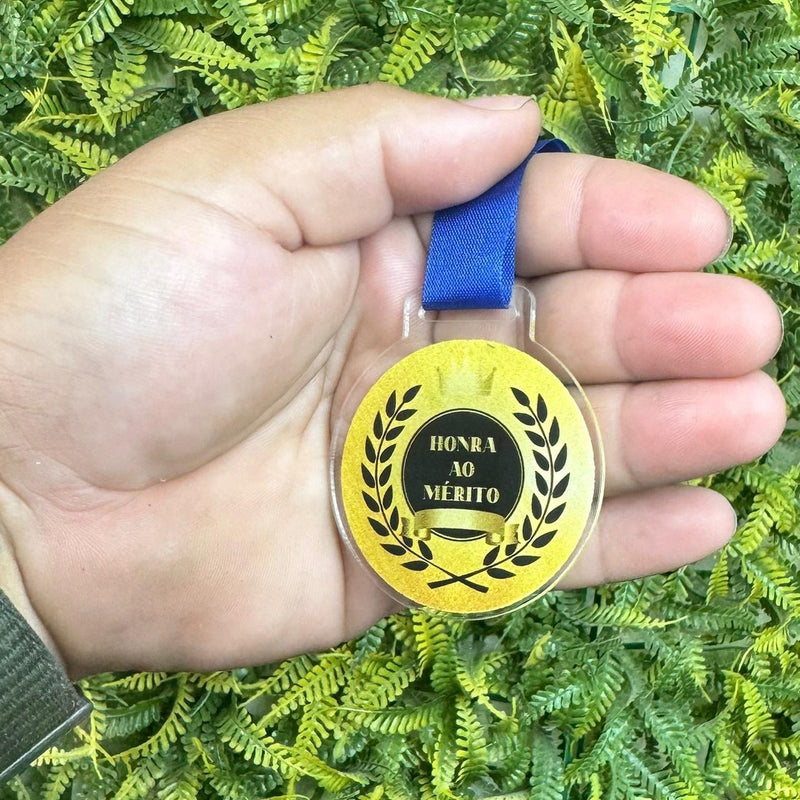 50 Medalhas Redondas 5cm Honra Ao Mérito