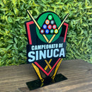 Troféu Sinuca Acrílico Preto E Dourado 16x25cm