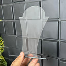 Kit 5 Troféu Acrilico Cristal 2mm 10x18cm C/base Preta 3mm