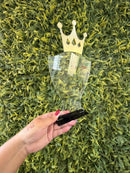 Troféu Campeão Coroa Premium Transparente E Dourado 15x28