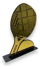Troféu Beach Tennis Acrílico Preto E Dourado 20x15cm