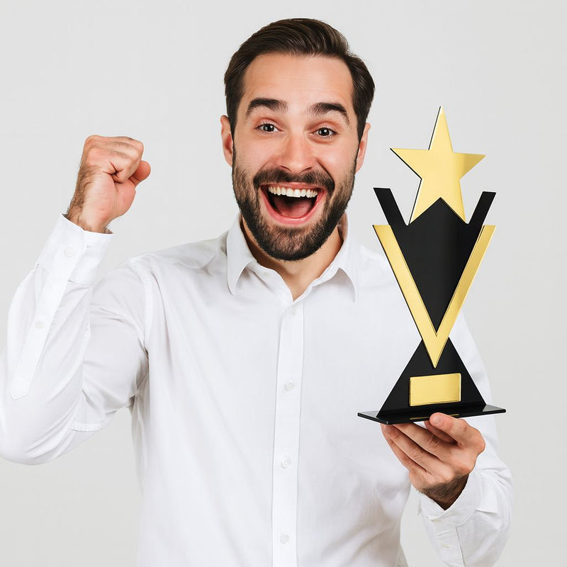 Troféu Premium Universal Preto E Dourado 13x25