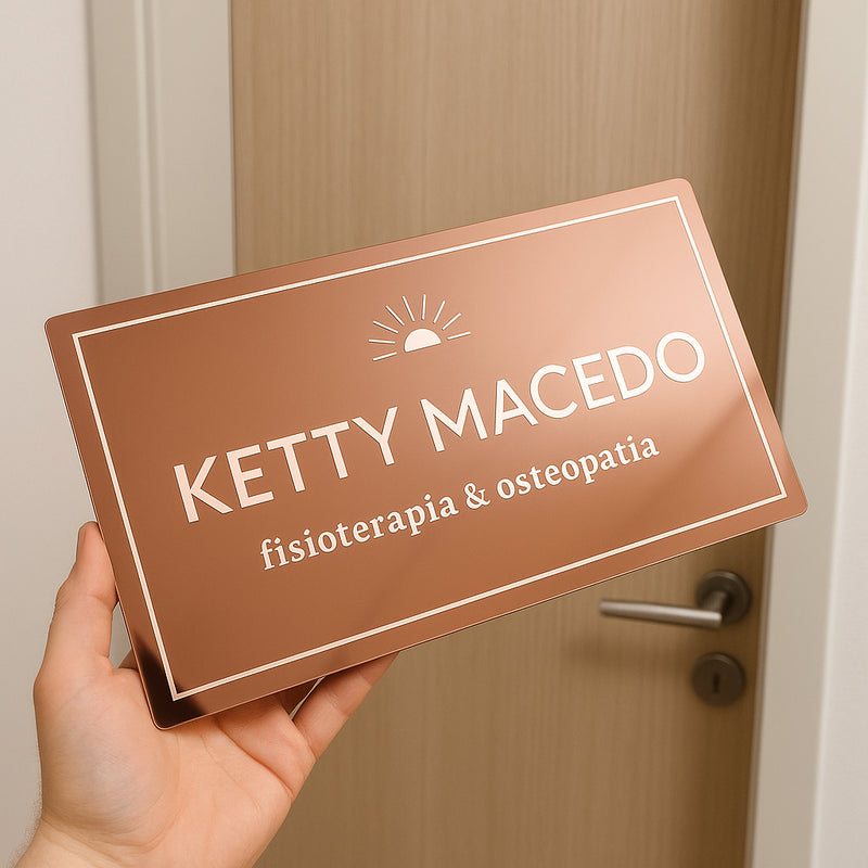 Placa Logotipo Identificação Acrílico 40x20 Espelhado Brilho