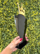 Troféu Campeão Coroa Premium Preto E Dourado 15x28