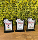 Kit 3 Troféu Truco Acrílico Preto 10x18cm 1º, 2º E 3º Lugar