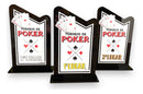 Kit 3 Troféu Poker Acrílico Preto 10x18cm 1º, 2º E 3º Lugar