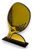 Troféu Beach Tennis Acrílico Preto E Dourado 20x15cm