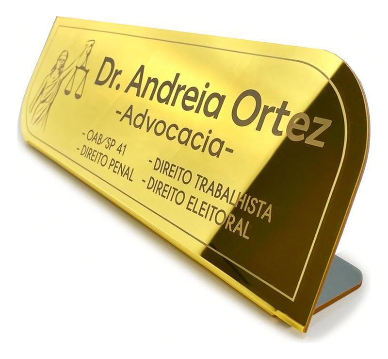 Placa Identificação Mesa Personalizada 1unid Luxo Espelhada