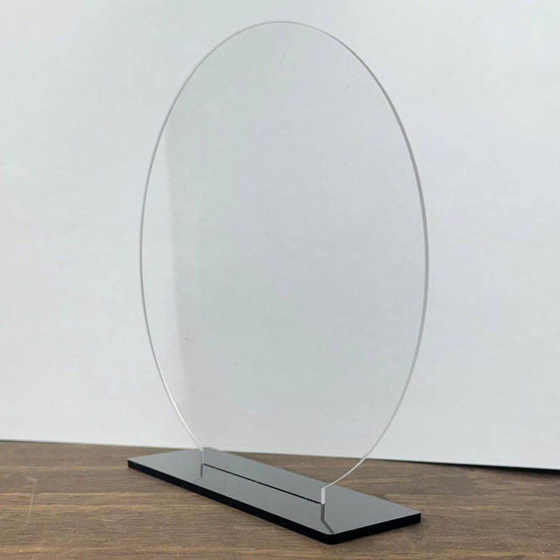 5 Troféus Redondos Acrílico Cristal 15,5cm C/base Preta