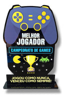 Troféu Gamer Acrílico 15x22 C/base Preta