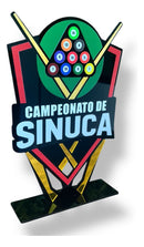 Troféu Sinuca Acrílico Preto E Dourado 16x25cm