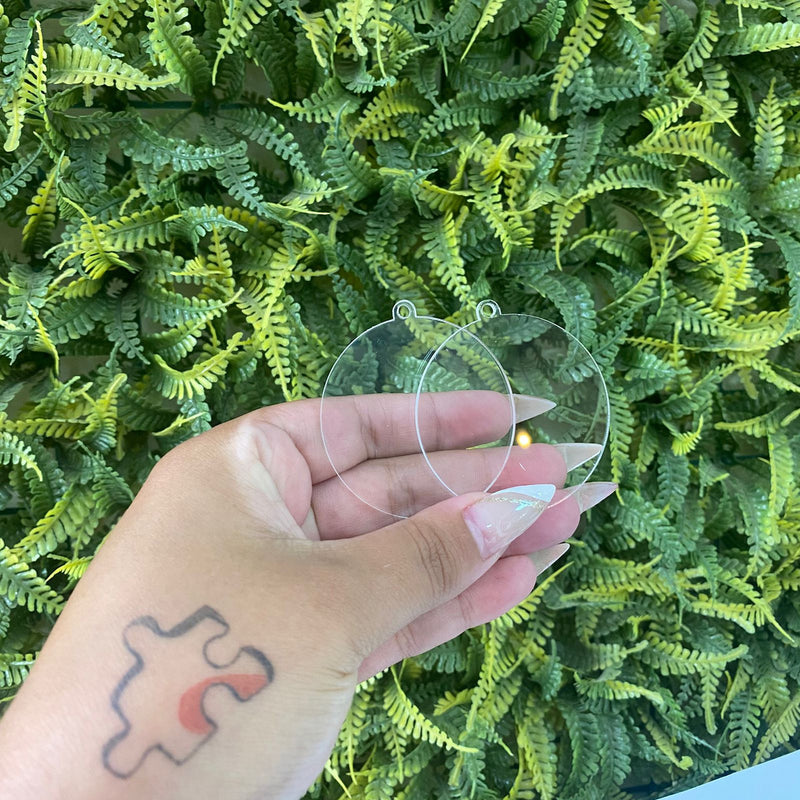 Chaveiro Acrílico Cristal 2mm 50 Círculos De 5cm C/furo Extn