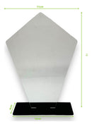 Kit 05 Troféu Acrilico Cristal 2mm 11x18cm C/base Preta