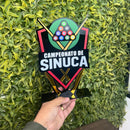 Troféu Sinuca Acrílico Preto E Dourado 16x25cm