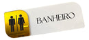 Placa Wc Acrílico Branco C/ Dourado Masculino Feminino