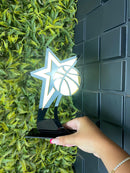 Troféu Basquete Acrílico Preto E Dourado 14x22 C/base Preta